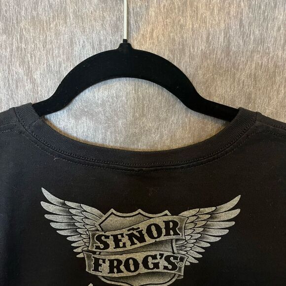 Senor Frogs Women’s T shirt, SZ Small Motorcycle Shirt w/Frog - Picture 8 of 9